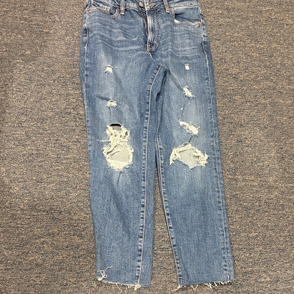 Old Navy Distressed Blue Boyfriend Jeans